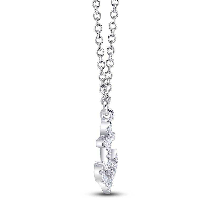 Main Image 2 of Shy Creation Diamond Anchor Necklace 1/20 ct tw 14K White Gold 18" SC55009546