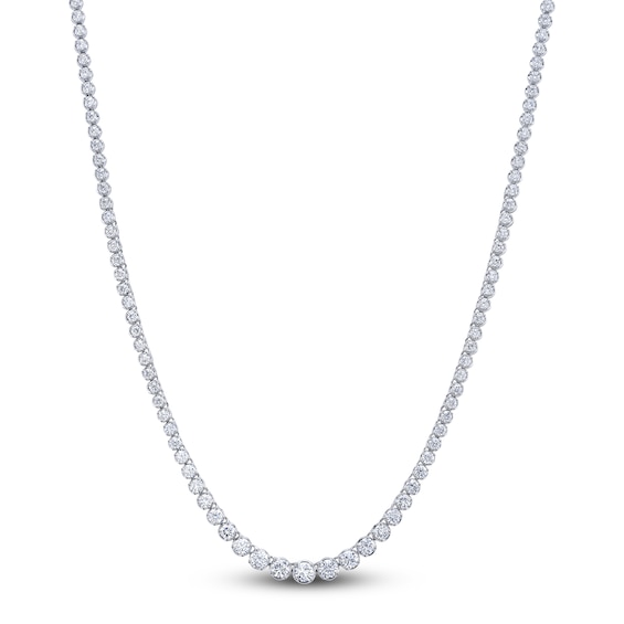 Shy Creation Diamond Riviera Necklace 4-1/2 ct tw 14K White Gold 18" SC55022934