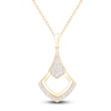 Thumbnail Image 1 of Diamond Pavé-Set Shield Necklace 1/4 ct tw 14K Yellow Gold 18"