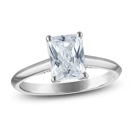 Lab-Grown Radiant-Cut Diamond Solitaire Plus Engagement Ring 1-5/8 ct tw Platinum (F/VS)
