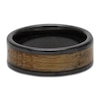 Thumbnail Image 3 of Men's 8mm Whiskey Barrel Wood Inlay Wedding Band Black Ceramic