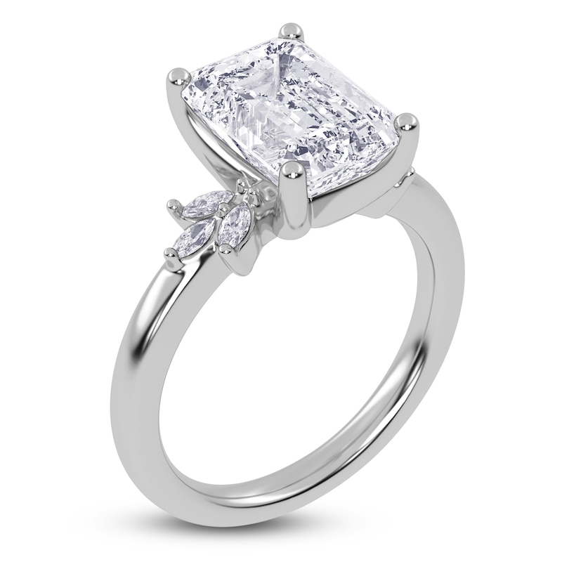 Main Image 2 of Emerald-Cut Created By Jared Studio Lab-Grown Diamond Engagement Ring 3-1/6 ct tw 14K White Gold