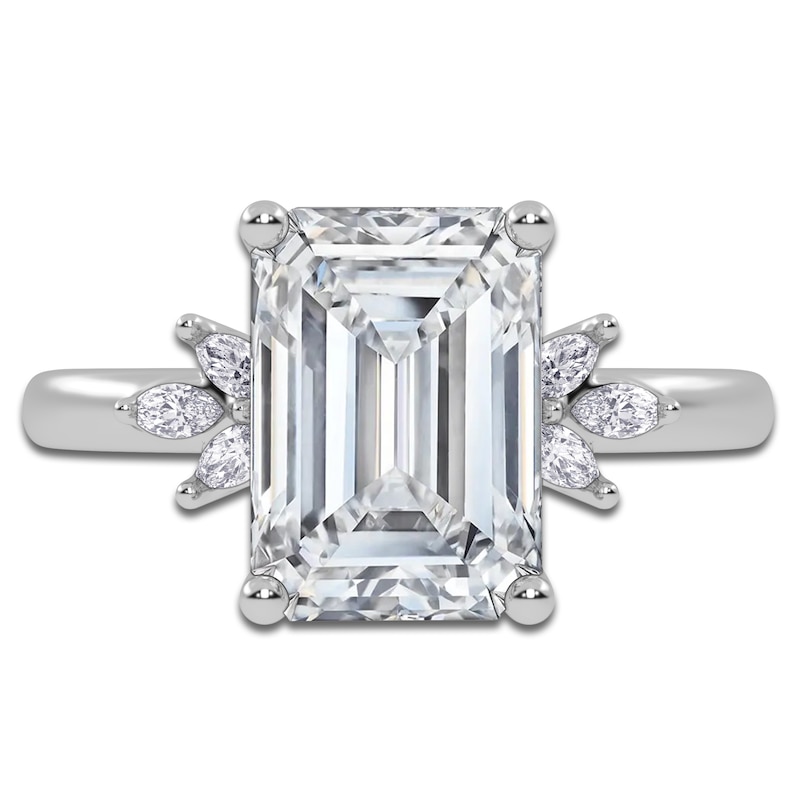Main Image 3 of Emerald-Cut Created By Jared Studio Lab-Grown Diamond Engagement Ring 3-1/6 ct tw 14K White Gold
