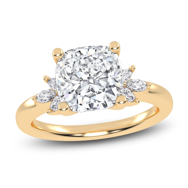 Main Image 1 of Cushion-Cut Created By Jared Studio Lab-Grown Diamond Engagement Ring 3-1/6 ct tw 14K Yellow Gold