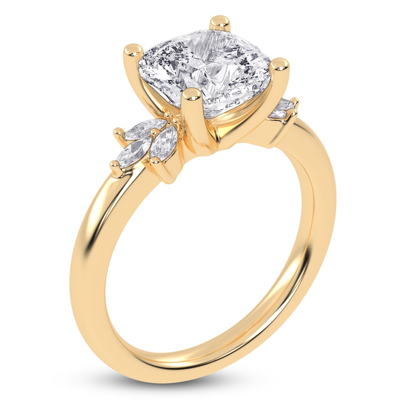 Main Image 2 of Cushion-Cut Created By Jared Studio Lab-Grown Diamond Engagement Ring 3-1/6 ct tw 14K Yellow Gold