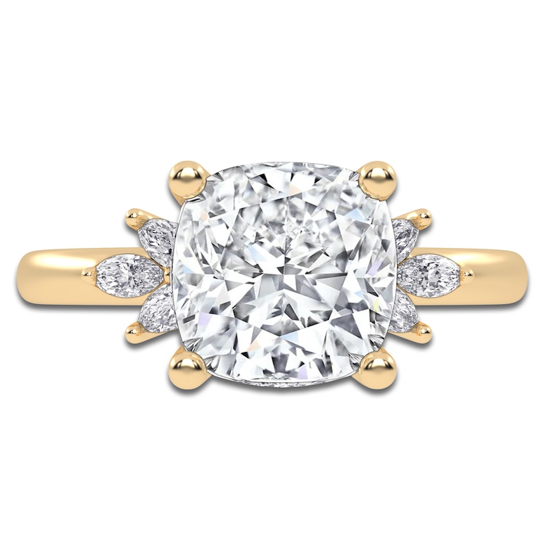 Main Image 3 of Cushion-Cut Created By Jared Studio Lab-Grown Diamond Engagement Ring 3-1/6 ct tw 14K Yellow Gold