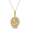 Thumbnail Image 2 of Diamond Zodiac Aquarius Medallion Necklace 1/3 ct tw 10K Yellow Gold 18"