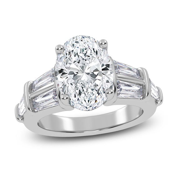 Oval-Cut Lab-Grown Diamond Engagement Ring 4-1/2 ct tw 14K White Gold