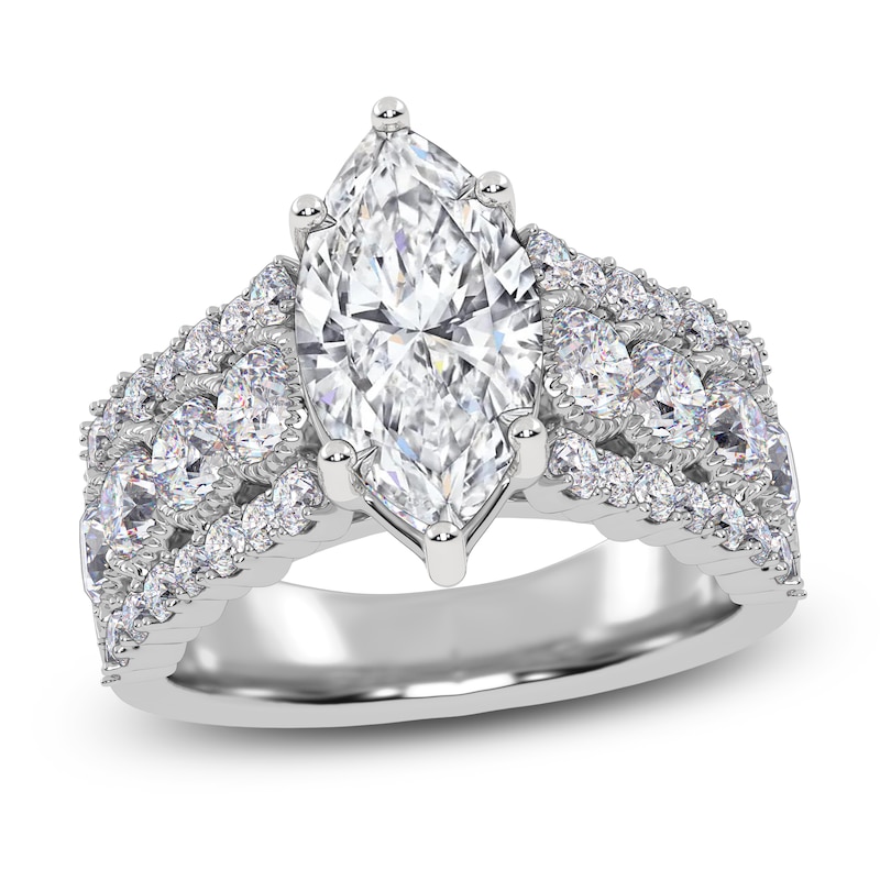 Main Image 1 of Marquise-Cut Created By Jared Studio Lab-Grown Diamond Engagement Ring 3-3/4 ct tw 14K White Gold