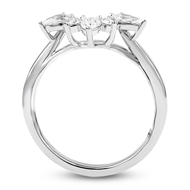 Main Image 2 of Storied Diamond Desert Sands of Eternity Pear-Shaped & Round-Cut Contour Anniversary Ring 5/8 ct tw 18K White Gold