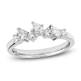 Storied Diamond Desert Sands of Eternity Pear-Shaped & Round-Cut Anniversary Ring 1/2 ct tw Platinum