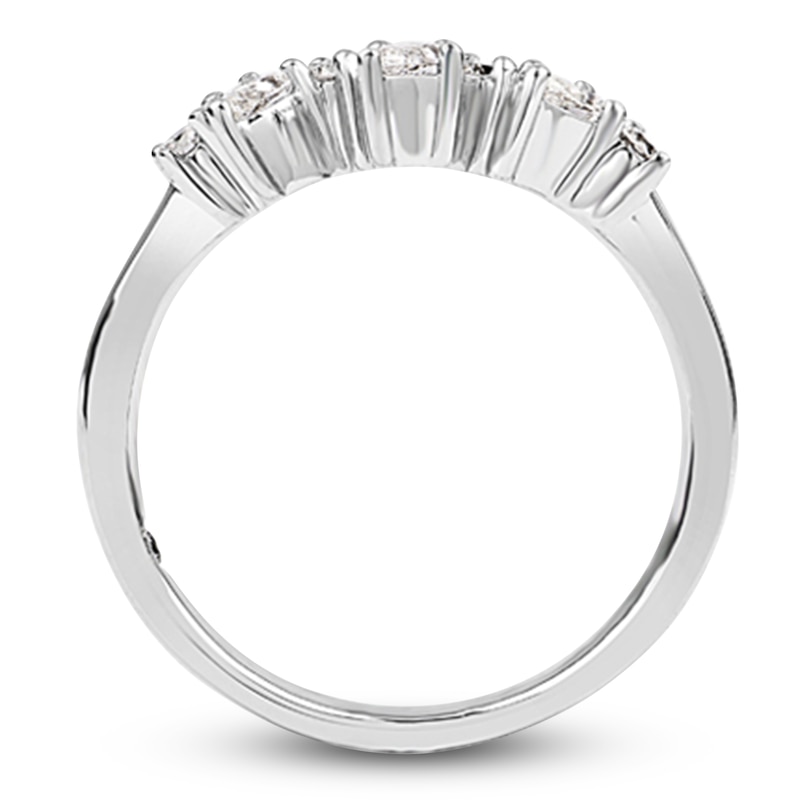 Main Image 2 of Storied Diamond Desert Sands of Eternity Pear-Shaped & Round-Cut Anniversary Ring 1/2 ct tw Platinum