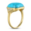 Thumbnail Image 2 of Cushion-Cut Natural Turquoise & Blue Topaz Ring 14K Yellow Gold