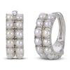 Thumbnail Image 2 of Cultured Pearl Seed Two-Row Hoop Earrings Sterling Silver