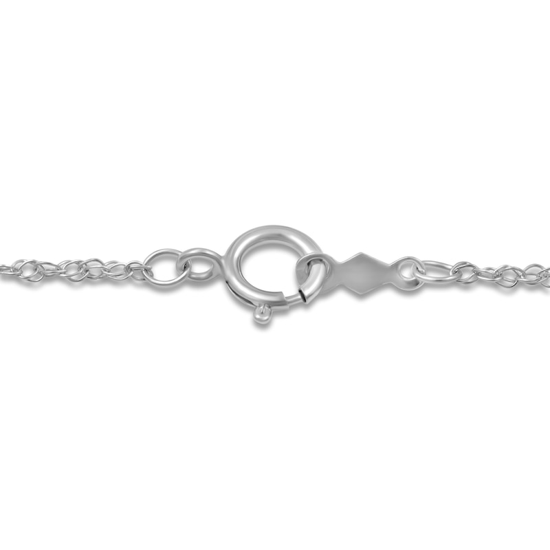 Main Image 3 of Lab-Grown Diamond Three-Stone Necklace 1 ct tw 14K White Gold 18"