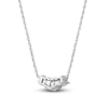 Thumbnail Image 4 of Lab-Grown Diamond Three-Stone Necklace 1 ct tw 14K White Gold 18"