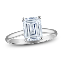 Emerald-Cut Lab-Grown Diamond Solitaire Plus Engagement Ring 2 ct tw Platinum (VS2/F)