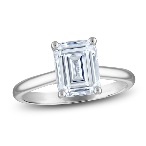 Emerald-Cut Lab-Grown Diamond Solitaire Plus Engagement Ring 2 ct tw Platinum (VS2/F)
