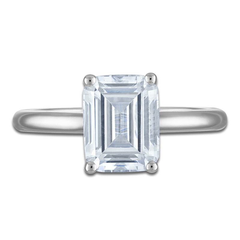 Main Image 3 of Emerald-Cut Lab-Grown Diamond Solitaire Plus Engagement Ring 2 ct tw Platinum (VS2/F)