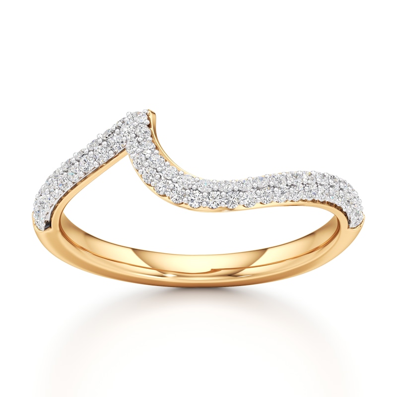 Main Image 1 of J'Lure Lab-Grown Diamond Contour Wedding Band 1/3 ct tw 18K Yellow Gold