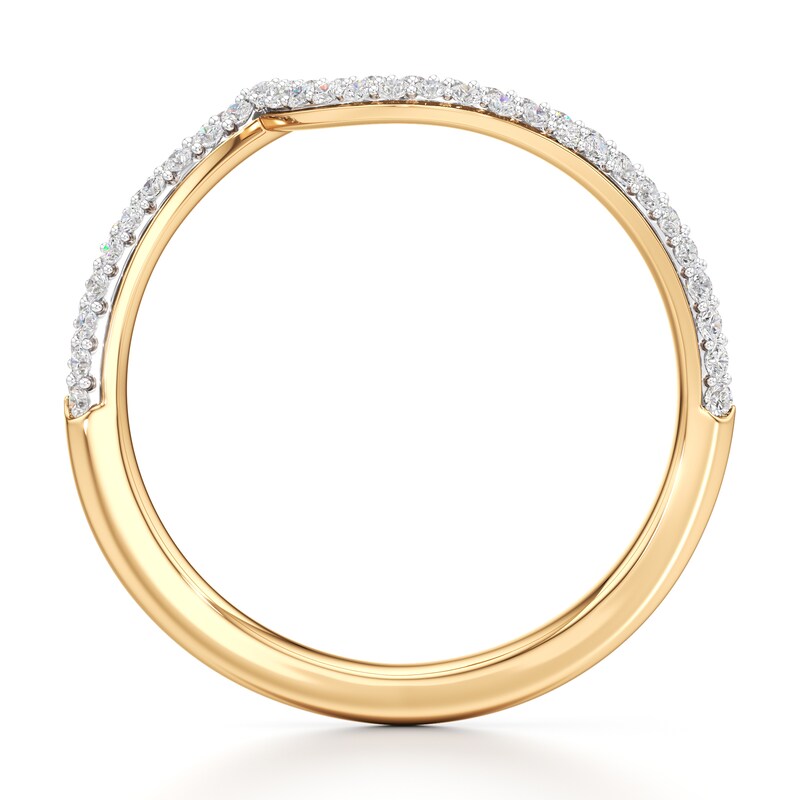 Main Image 2 of J'Lure Lab-Grown Diamond Contour Wedding Band 1/3 ct tw 18K Yellow Gold