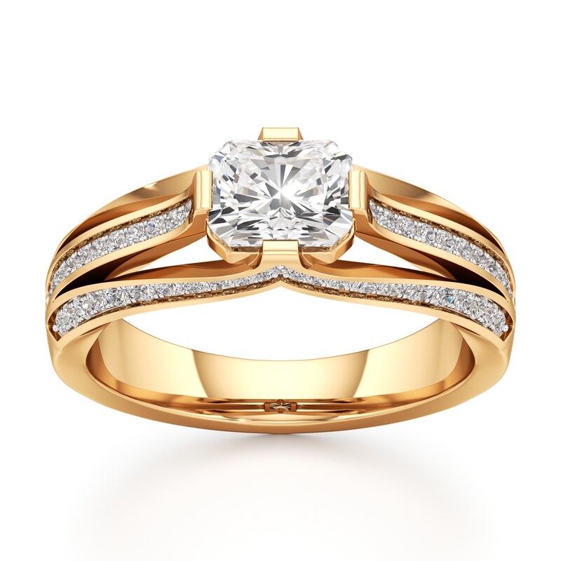Main Image 1 of J'Lure Lab-Grown Diamond Radiant Brilliant-Cut Engagement Ring 1-3/8 ct tw 18K Yellow Gold