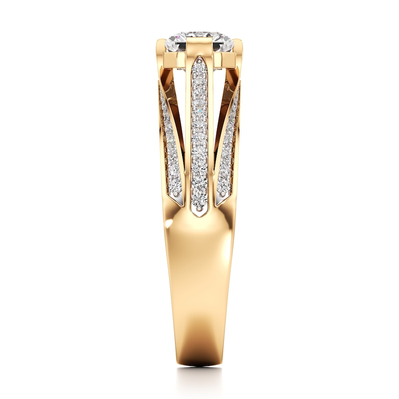 Main Image 3 of J'Lure Lab-Grown Diamond Radiant Brilliant-Cut Engagement Ring 1-3/8 ct tw 18K Yellow Gold