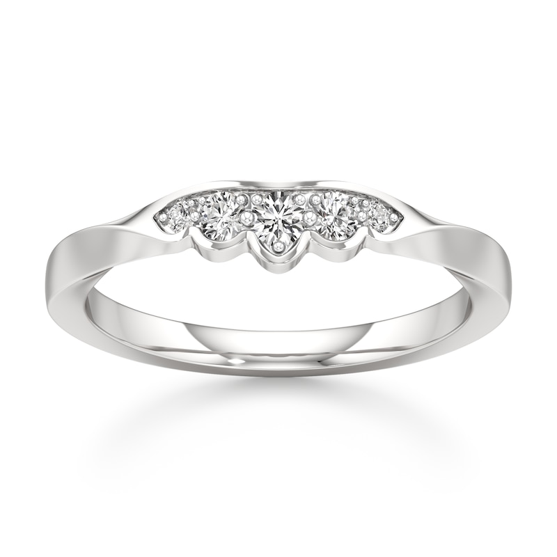 Main Image 1 of J'Lure Lab-Grown Diamond Scalloped Wedding Band 1/8 ct tw 18K White Gold