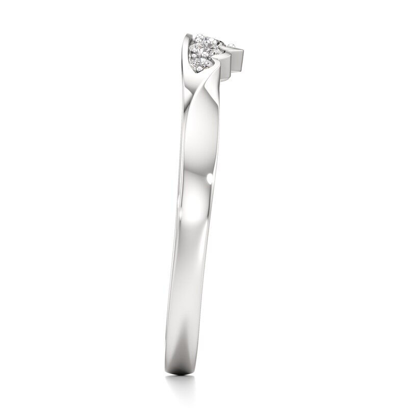 Main Image 3 of J'Lure Lab-Grown Diamond Scalloped Wedding Band 1/8 ct tw 18K White Gold