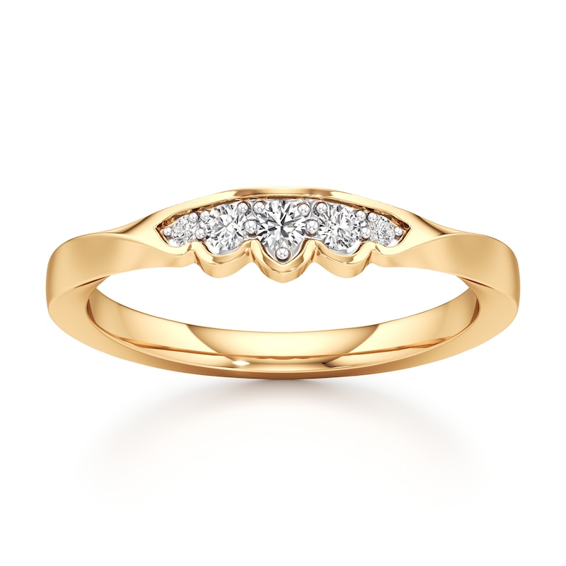 Main Image 1 of J'Lure Lab-Grown Diamond Scalloped Wedding Band 1/8 ct tw 18K Yellow Gold