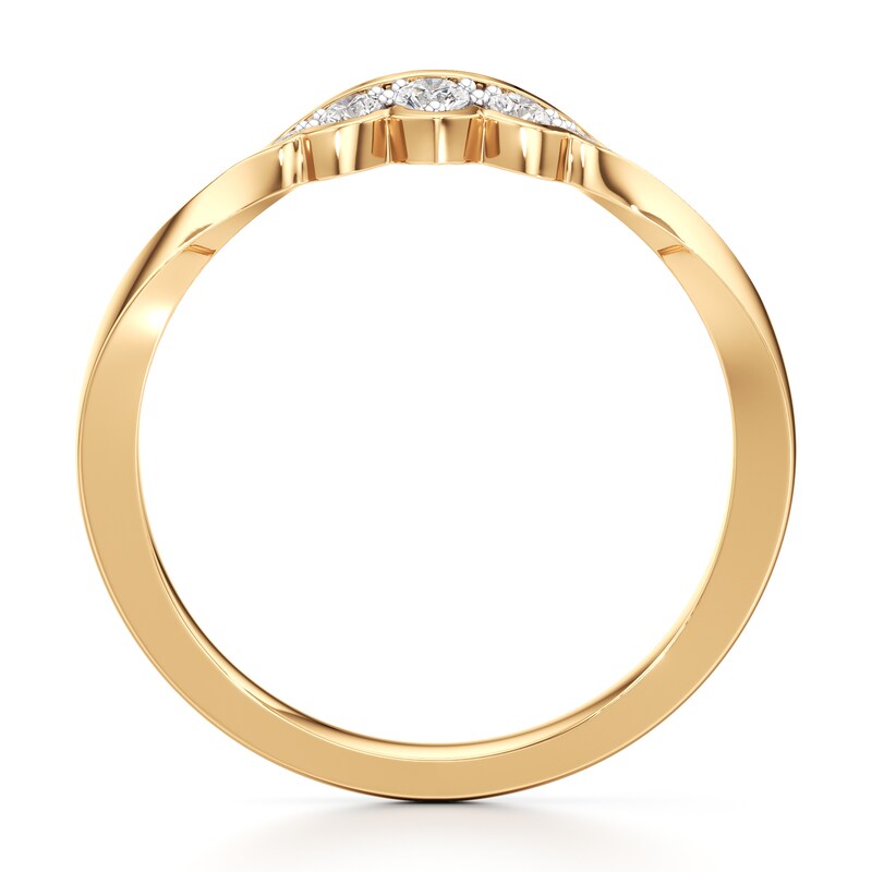 Main Image 2 of J'Lure Lab-Grown Diamond Scalloped Wedding Band 1/8 ct tw 18K Yellow Gold