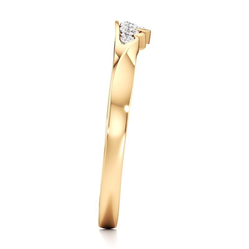 Main Image 3 of J'Lure Lab-Grown Diamond Scalloped Wedding Band 1/8 ct tw 18K Yellow Gold