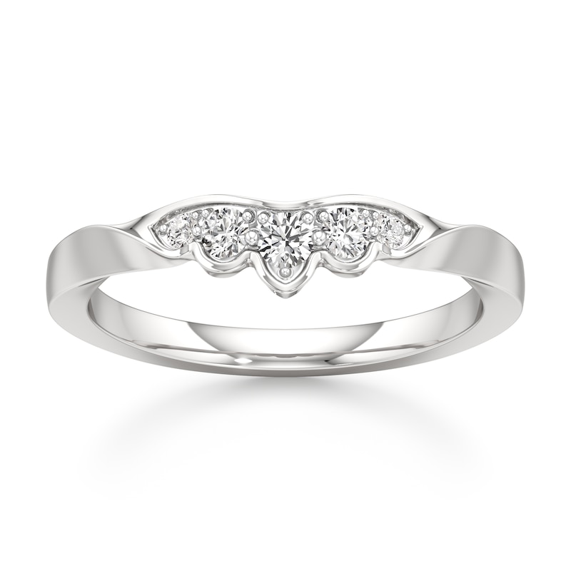 Main Image 1 of J'Lure Lab-Created Diamond Scalloped Wedding Band 1/5 ct tw 18K White Gold