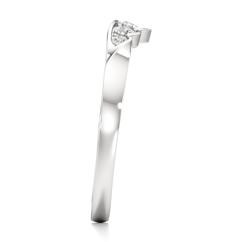 Main Image 3 of J'Lure Lab-Created Diamond Scalloped Wedding Band 1/5 ct tw 18K White Gold