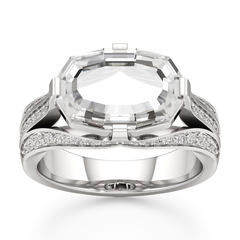 Main Image 1 of J'Lure Lab-Grown Diamond Oval Portrait-Cut Engagement Ring 3-1/2 ct tw 18K White Gold
