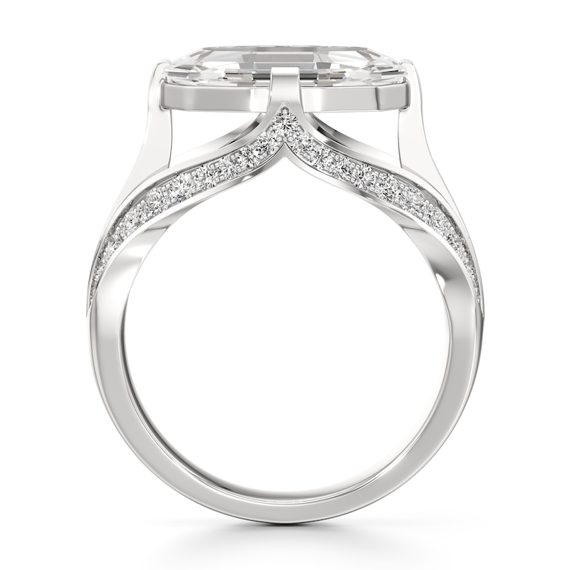 Main Image 2 of J'Lure Lab-Grown Diamond Oval Portrait-Cut Engagement Ring 3-1/2 ct tw 18K White Gold