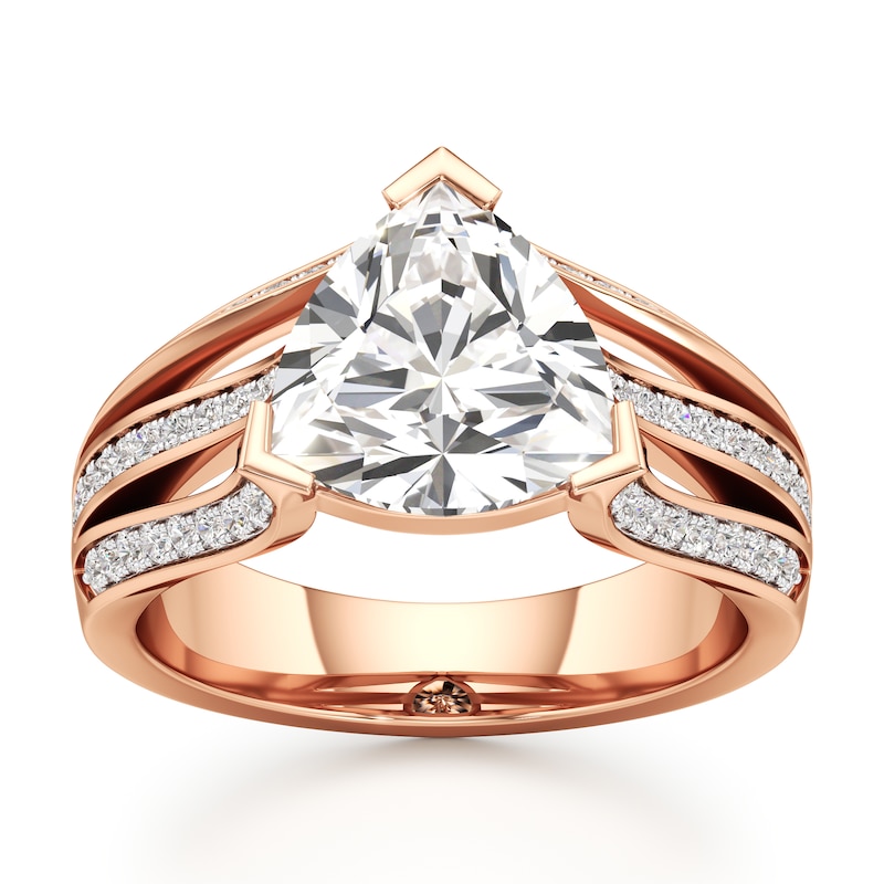 Main Image 1 of J'Lure Lab-Grown Diamond Trillion Curved Brilliant-Cut Engagement Ring 3-3/8 ct tw 18K Rose Gold