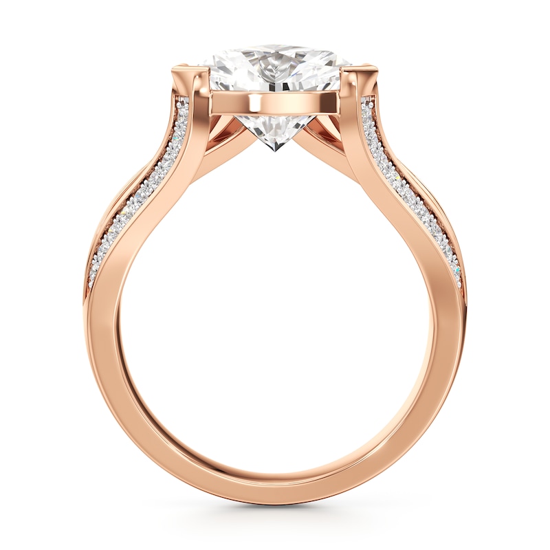 Main Image 2 of J'Lure Lab-Grown Diamond Trillion Curved Brilliant-Cut Engagement Ring 3-3/8 ct tw 18K Rose Gold
