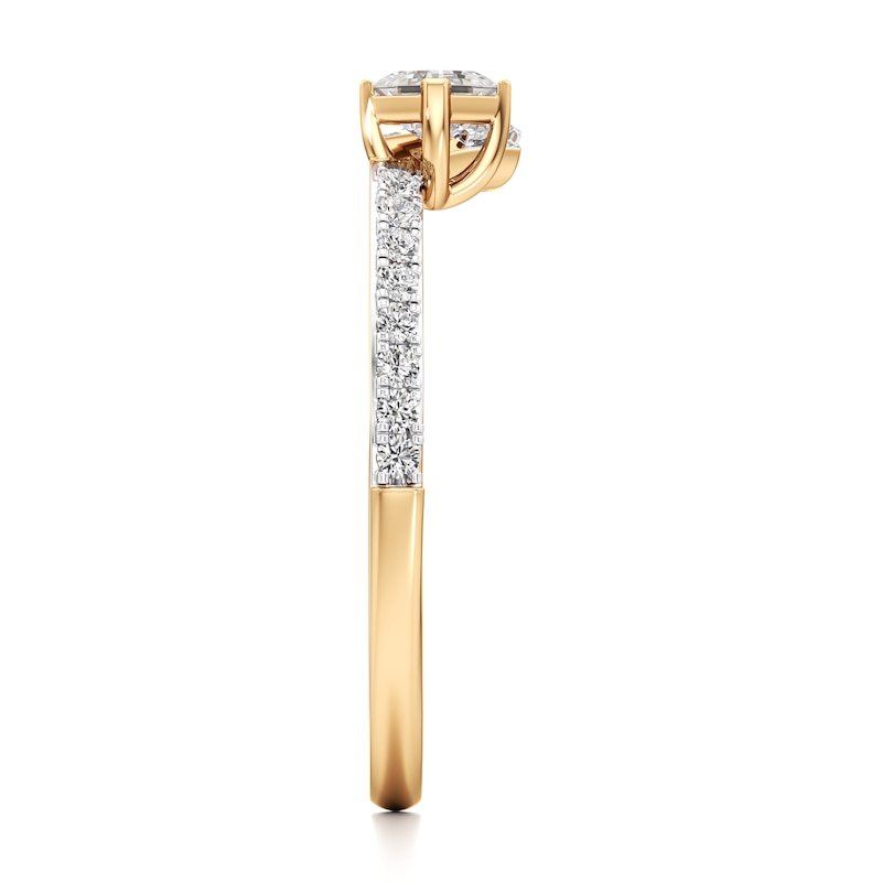 Main Image 3 of J'Lure Square-Emerald Step-Cut Lab-Grown Diamond Contour Wedding Band 3/8 ct tw 18K Yellow Gold