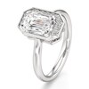 Thumbnail Image 4 of J'Lure Imperial-Emerald Step-Cut Lab-Grown Diamond Half-Halo Engagement Ring 2 ct tw 18K White Gold