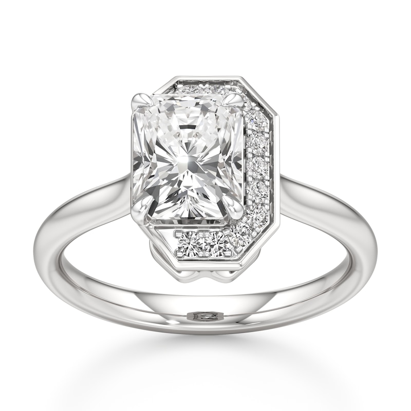 Main Image 1 of J'Lure Radiant Brilliant-Cut Lab-Grown Diamond Half-Halo Engagement Ring 2 ct tw 18K White Gold