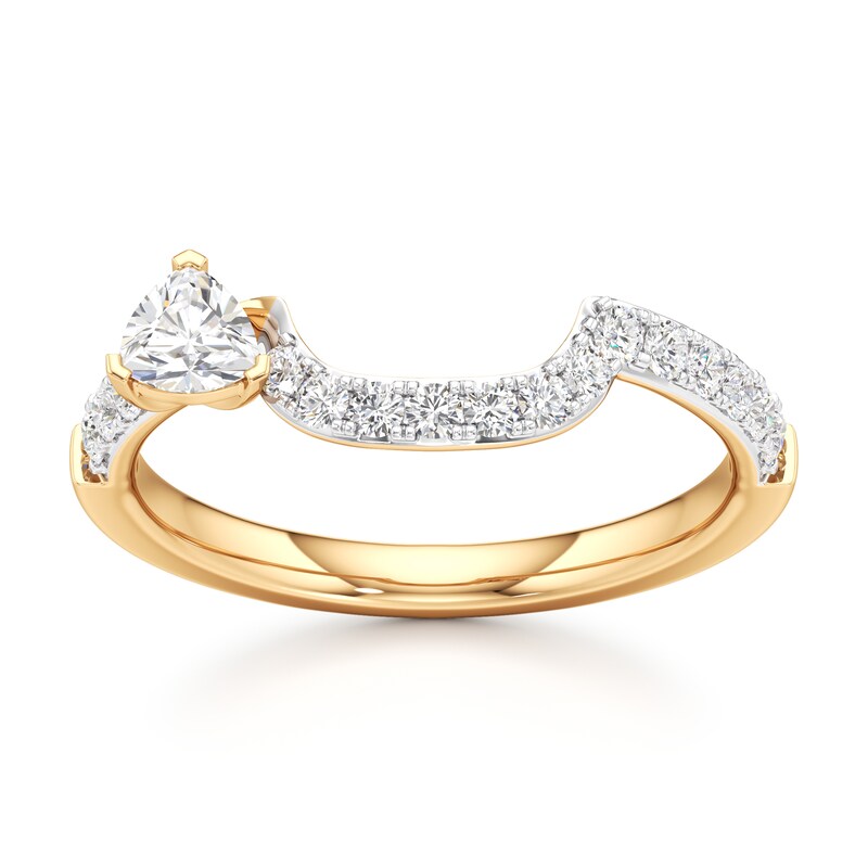 Main Image 1 of J'Lure Trillion Curved Brilliant-Cut Lab-Grown Diamond Contour Wedding Band 1/2 ct tw 18K Yellow Gold