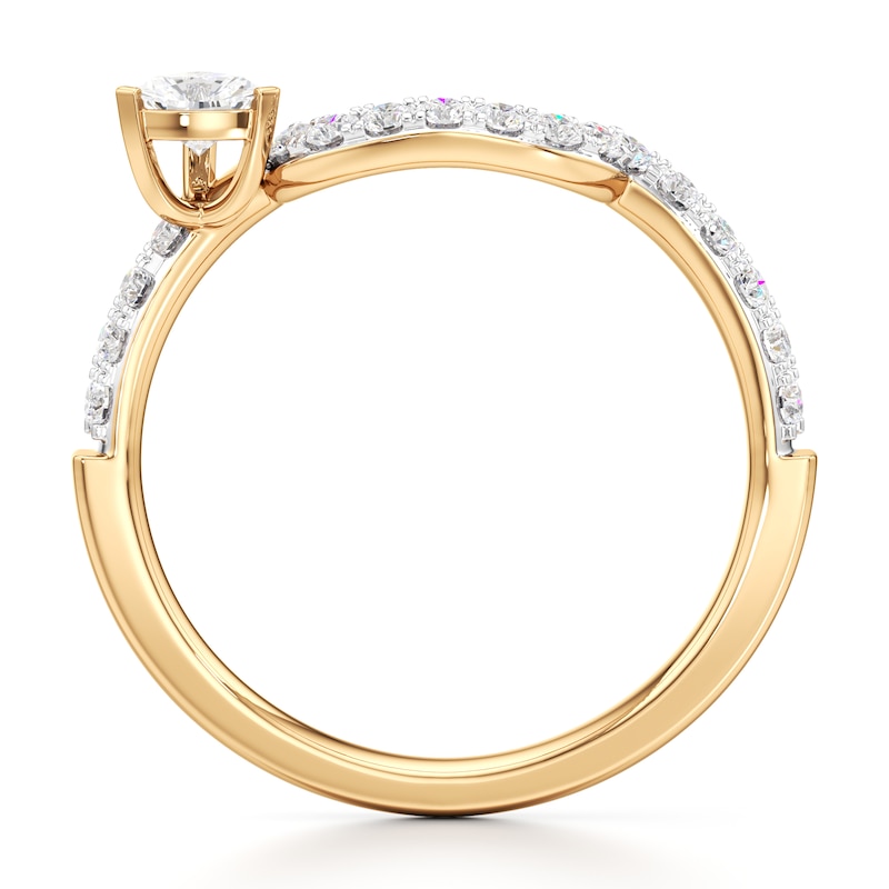 Main Image 2 of J'Lure Trillion Curved Brilliant-Cut Lab-Grown Diamond Contour Wedding Band 1/2 ct tw 18K Yellow Gold
