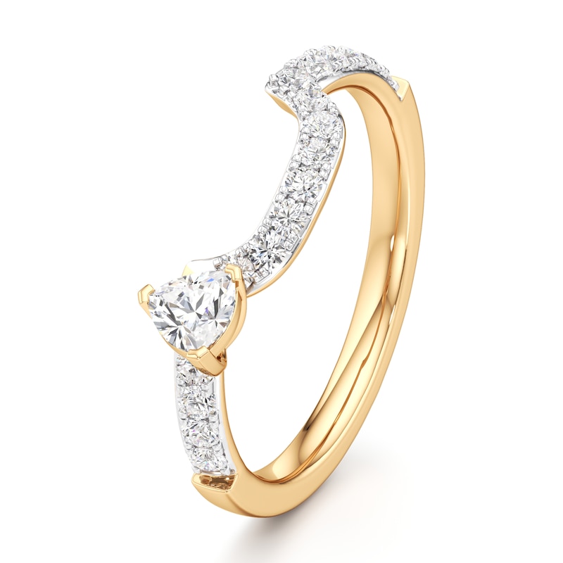 Main Image 4 of J'Lure Trillion Curved Brilliant-Cut Lab-Grown Diamond Contour Wedding Band 1/2 ct tw 18K Yellow Gold