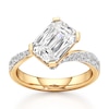 Thumbnail Image 1 of J'Lure Imperial-Emerald Step-Cut Lab-Grown Diamond Bypass Engagement Ring 3-1/2 ct tw 18K Yellow Gold