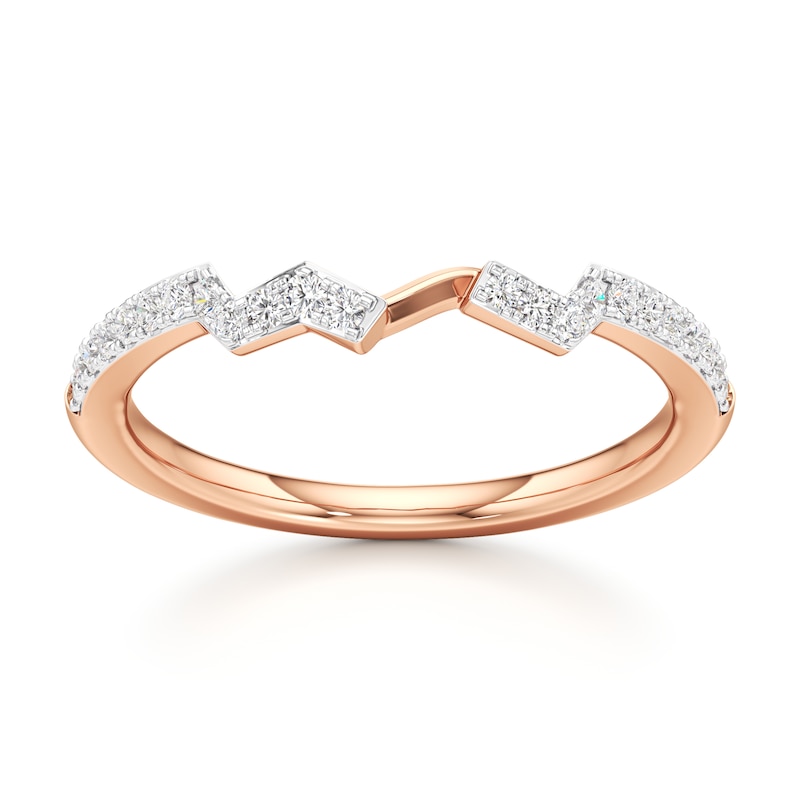 Main Image 1 of J'Lure Lab-Grown Diamond Angled Contour Wedding Band 1/5 ct tw 18K Rose Gold