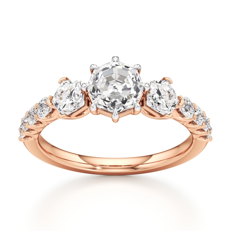 Main Image 1 of J'Lure Octagon Step-Cut Lab-Grown Diamond Engagement Ring 1-7/8 ct tw 18K Rose Gold