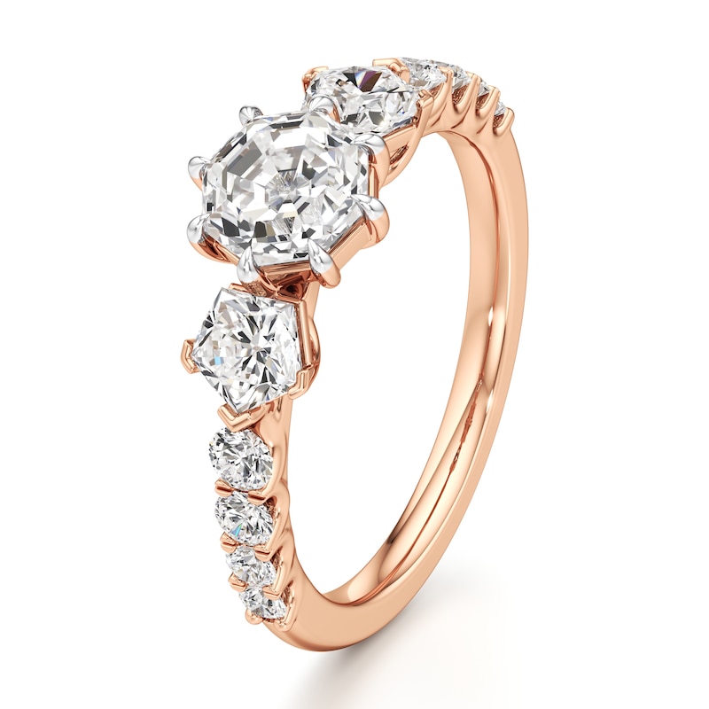 Main Image 4 of J'Lure Octagon Step-Cut Lab-Grown Diamond Engagement Ring 1-7/8 ct tw 18K Rose Gold
