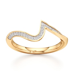 J'Lure Lab-Grown Diamond Contour Wedding Band 1/8 ct tw 18K Yellow Gold