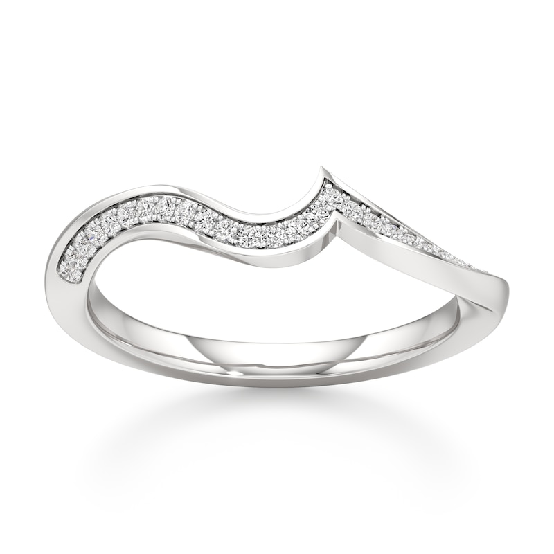 Main Image 1 of J'Lure Lab-Grown Diamond Contour Wedding Band 1/8 ct tw 18K White Gold
